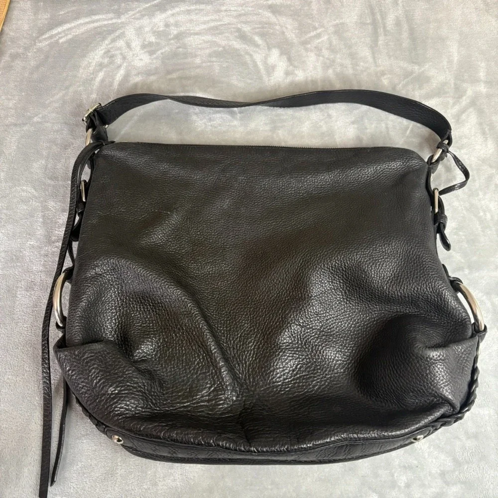 Banana Republic Braided Horse bit Black Leather Hobo bag Heritage Riding Caryall